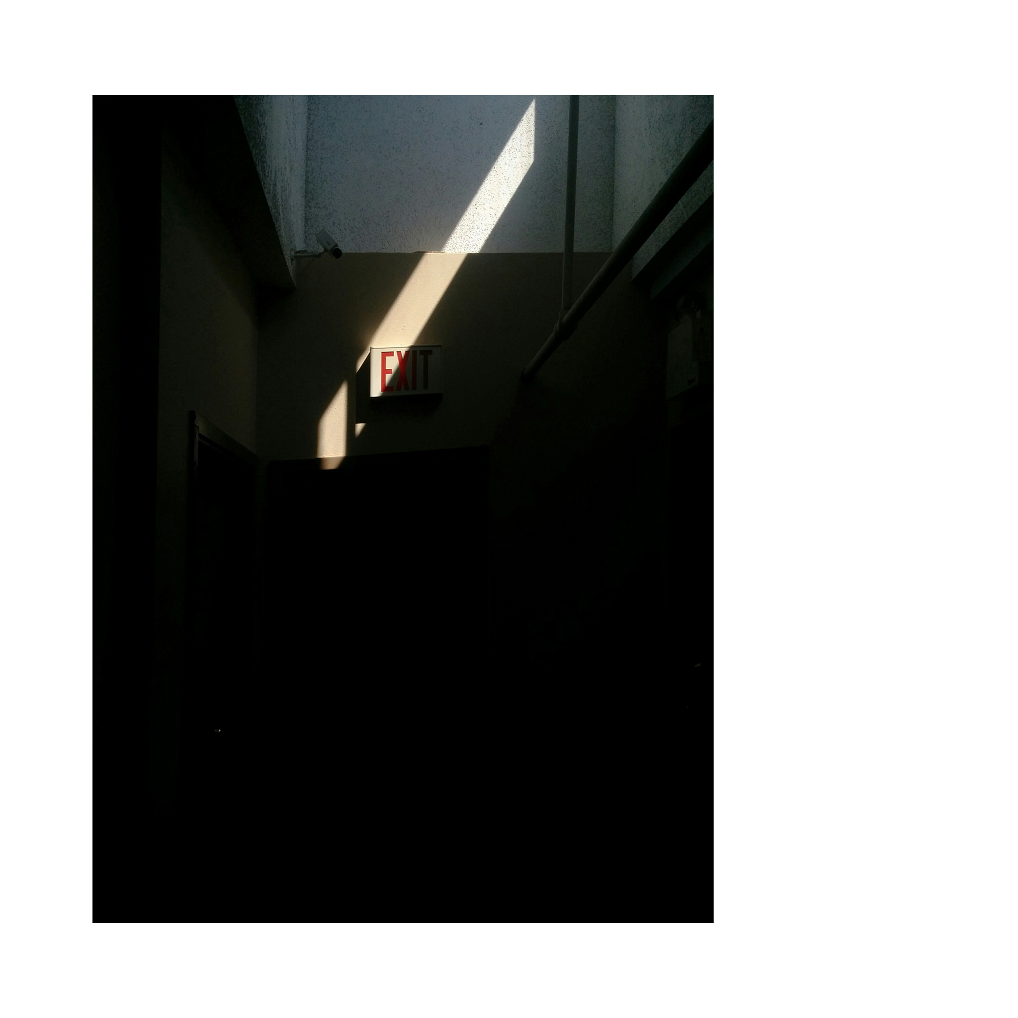 spot light and exit sign
